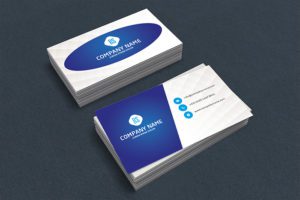 Blue rounded Shape Business card templates