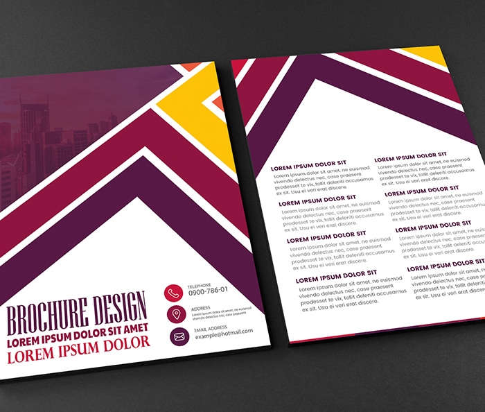 Flyer Design purple and yellow