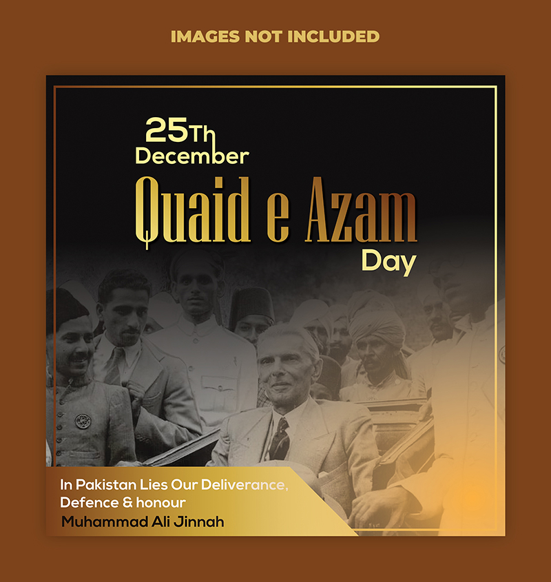 25th December Quad E Azam Day Luxury Post Design