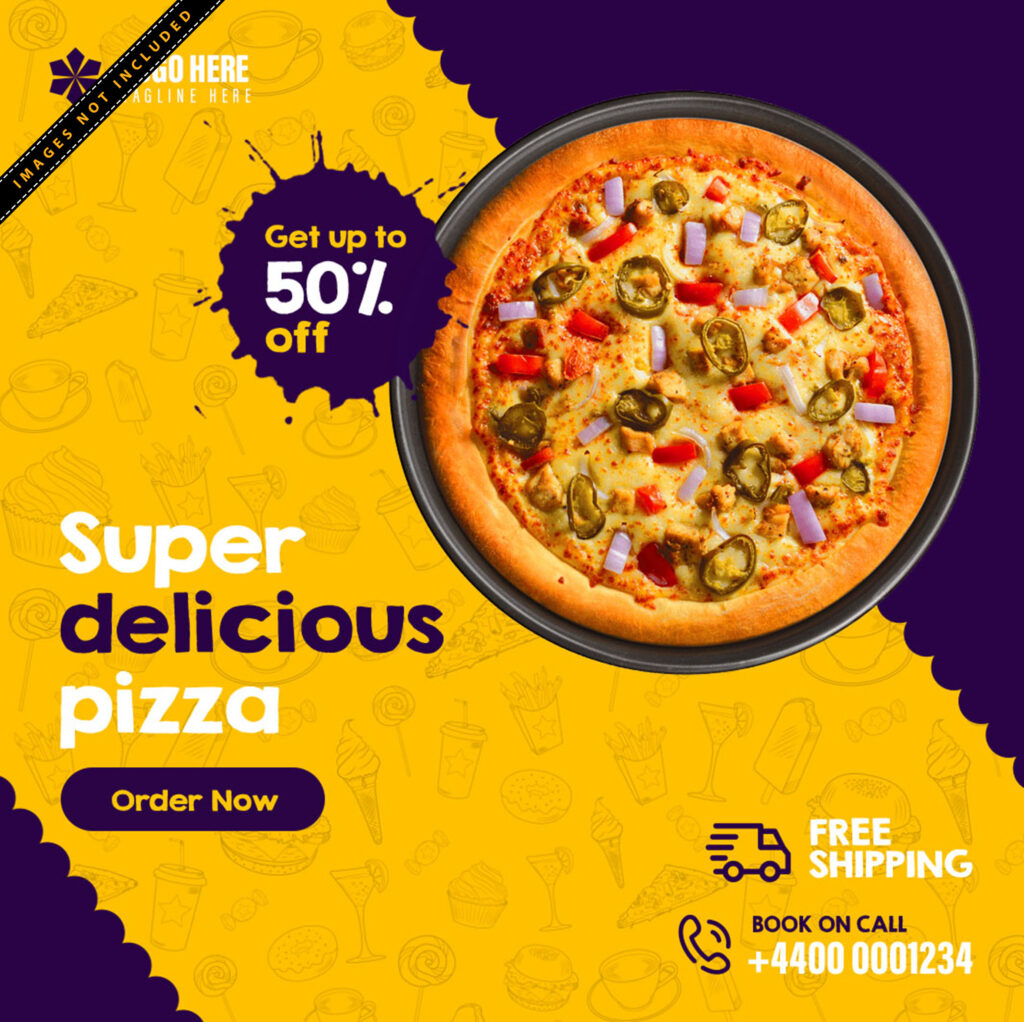 Super Delicious Pizza Post design - GD Graphic