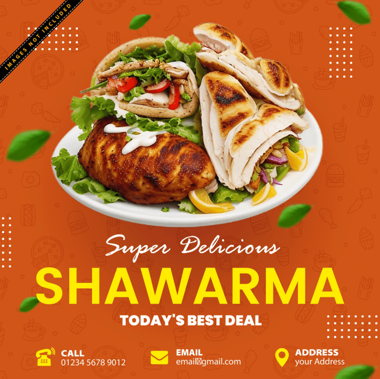 Shawarma Post Design Template Free PSD Download