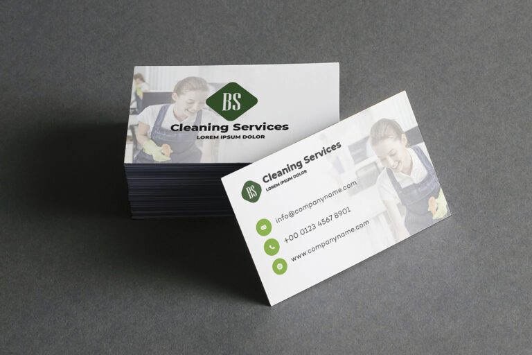 Cleaning Services Business Cards | Custom & Editable PSD