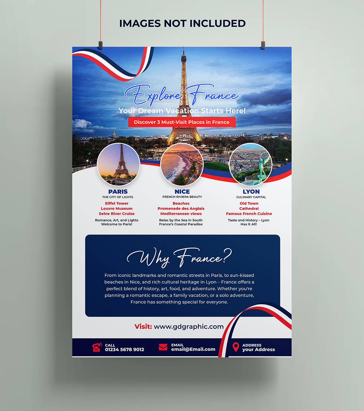 Free Download Travel Flyers Paris, France,